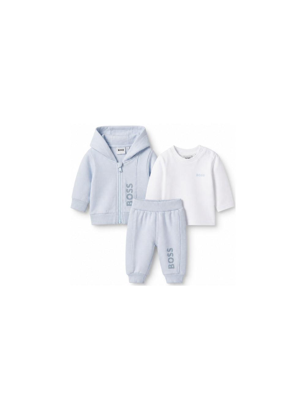 Tuta sportiva 3 pezzi per neonato Boss Kids azzurra con cappuccio J53304 771 BOSS KIDS 