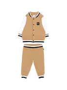 Set tre pezzi per neonato Boss Kids beige con logo sul davanti J53305 269 BOSS KIDS 