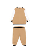 Set tre pezzi per neonato Boss Kids beige con logo sul davanti J53305 269 BOSS KIDS 