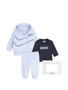 Completo tre pezzi per neonato Boss Kids azzurro con design pull-on J53307 771 BOSS KIDS 