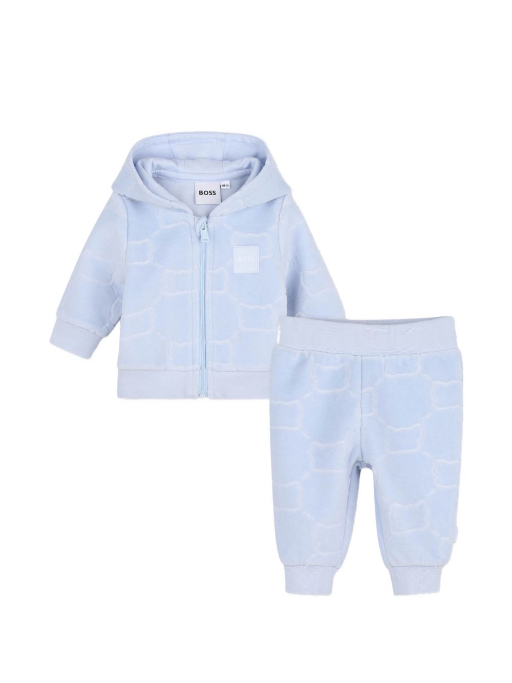 Tuta sportiva con cappuccio Boss Kids azzurra con effetto velluto J53310 771 BOSS KIDS 