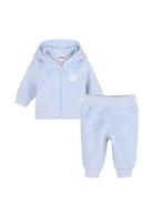 Tuta sportiva con cappuccio Boss Kids azzurra con effetto velluto J53310 771 BOSS KIDS 