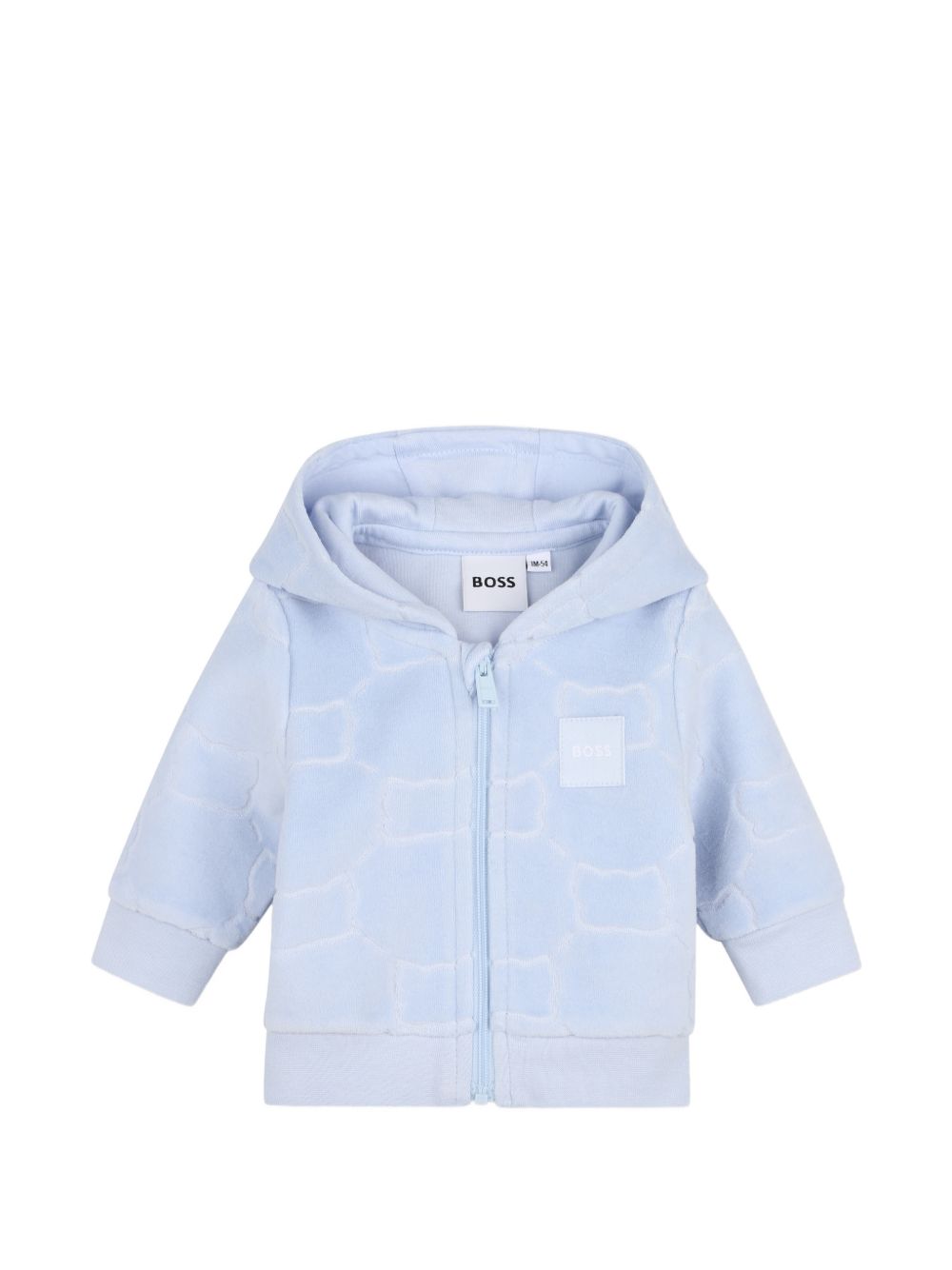 Tuta sportiva con cappuccio Boss Kids azzurra con effetto velluto J53310 771 BOSS KIDS 