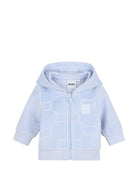 Tuta sportiva con cappuccio Boss Kids azzurra con effetto velluto J53310 771 BOSS KIDS 