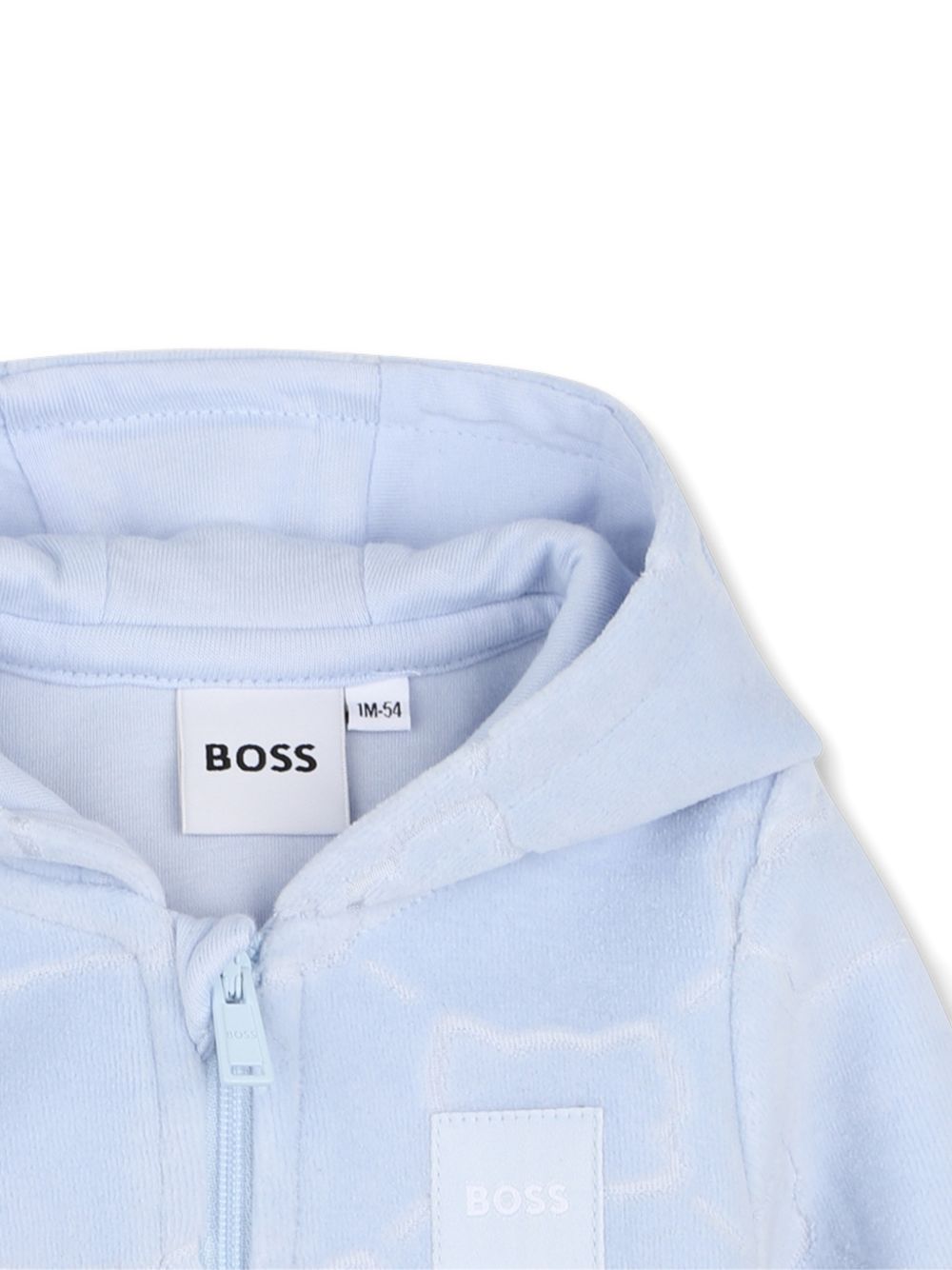 Tuta sportiva con cappuccio Boss Kids azzurra con effetto velluto J53310 771 BOSS KIDS 