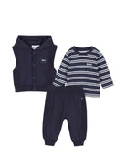 Completo a ringhe per neonato Boss Kids blu con abbottonatura a pressione J53311 849 BOSS KIDS 