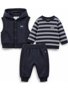 Completo a ringhe per neonato Boss Kids blu con abbottonatura a pressione J53311 849 BOSS KIDS 