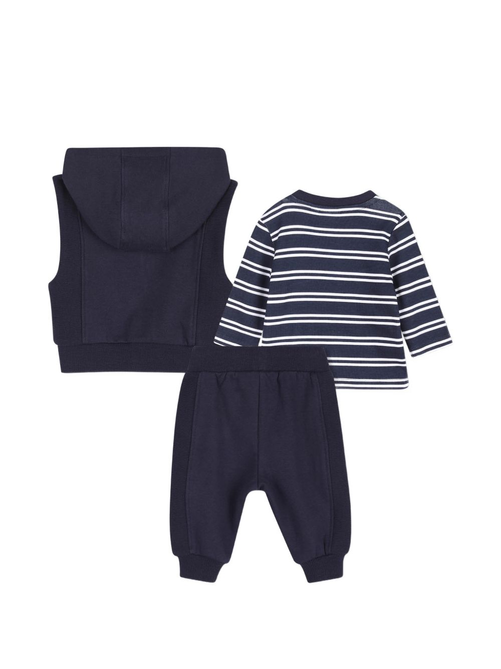 Completo a ringhe per neonato Boss Kids blu con abbottonatura a pressione J53311 849 BOSS KIDS 
