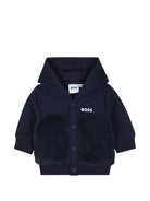 Tuta sportiva con logo per neonato Boss Kids blu con cappuccio J53312 849 BOSS KIDS 