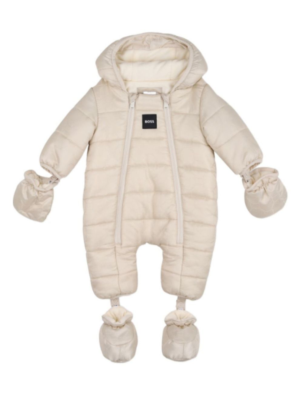 Tuta da neve per neonato Boss Kids beige con finitura imbottita J53317 21K BOSS KIDS 