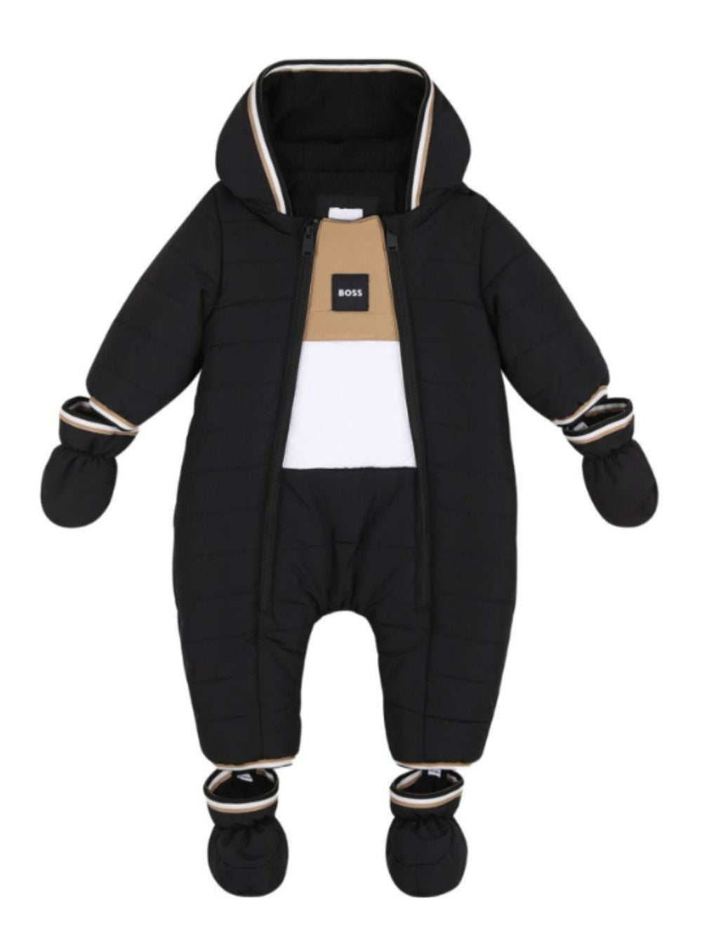 Tuta da neve per neonato Boss Kids nera con finitura imbottita J53318 09B BOSS KIDS 