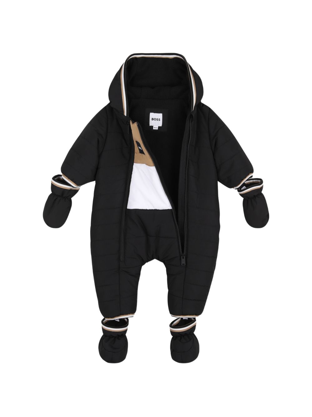 Tuta da neve per neonato Boss Kids nera con finitura imbottita J53318 09B BOSS KIDS 