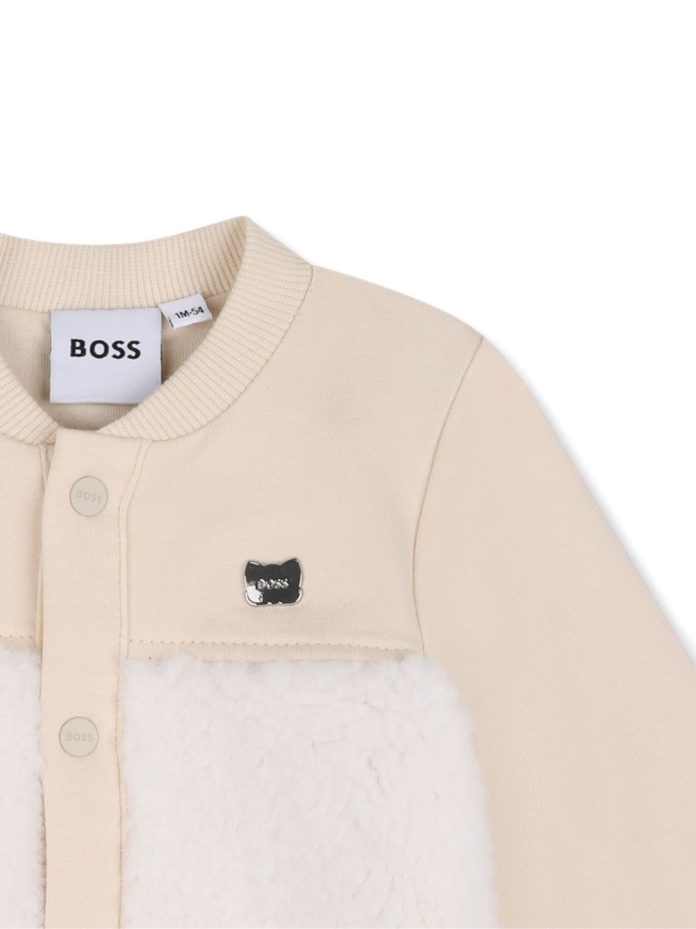 Tuta sportiva per neonato Boss Kids beige con inserti in pelliccia sintetica J53320 21K BOSS KIDS 