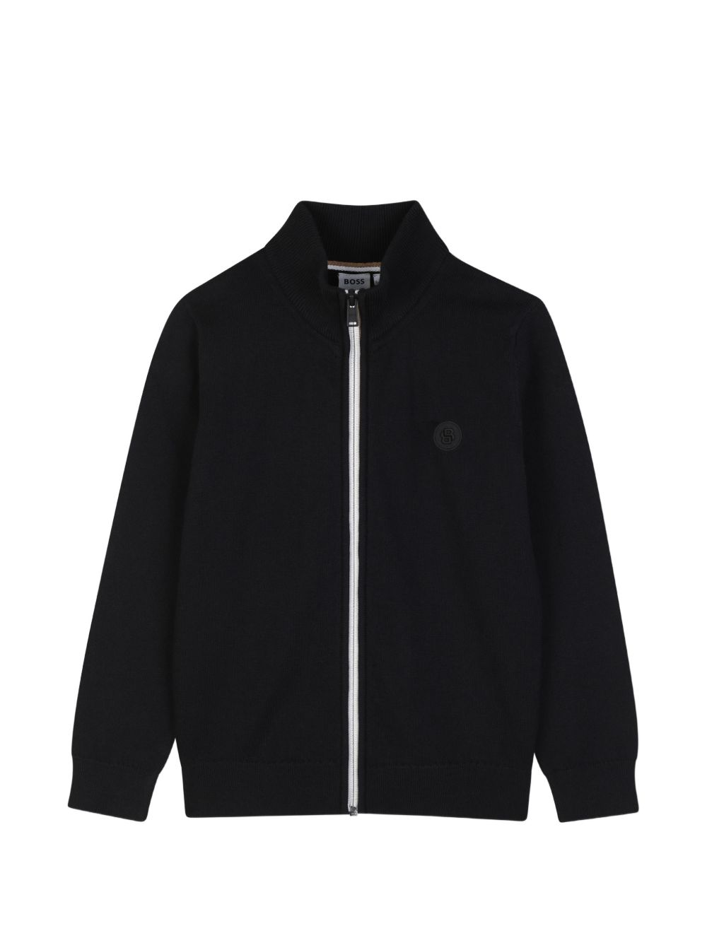 Cardigan per bambino Boss Kids nero con applicazione logo J53360 09B BOSS KIDS 