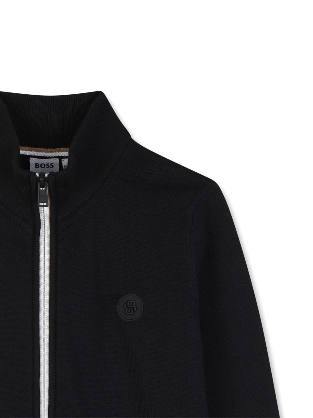 Cardigan per bambino Boss Kids nero con applicazione logo J53360 09B BOSS KIDS 