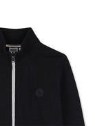 Cardigan per bambino Boss Kids nero con applicazione logo J53360 09B BOSS KIDS 