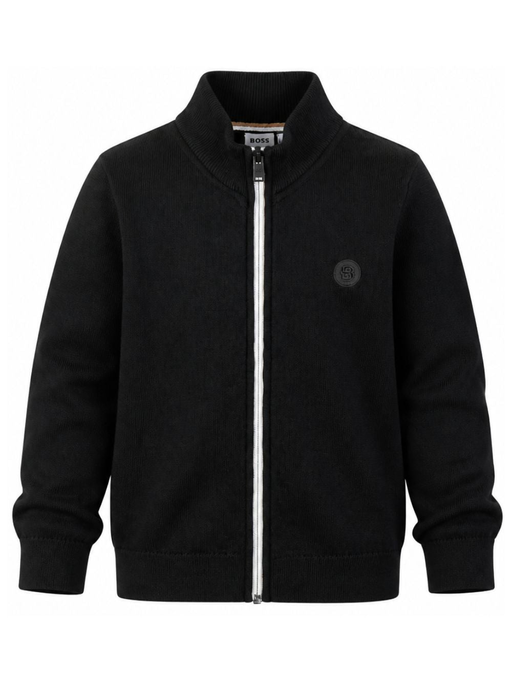 Cardigan per bambino Boss Kids nero con applicazione logo J53360 09B BOSS KIDS 