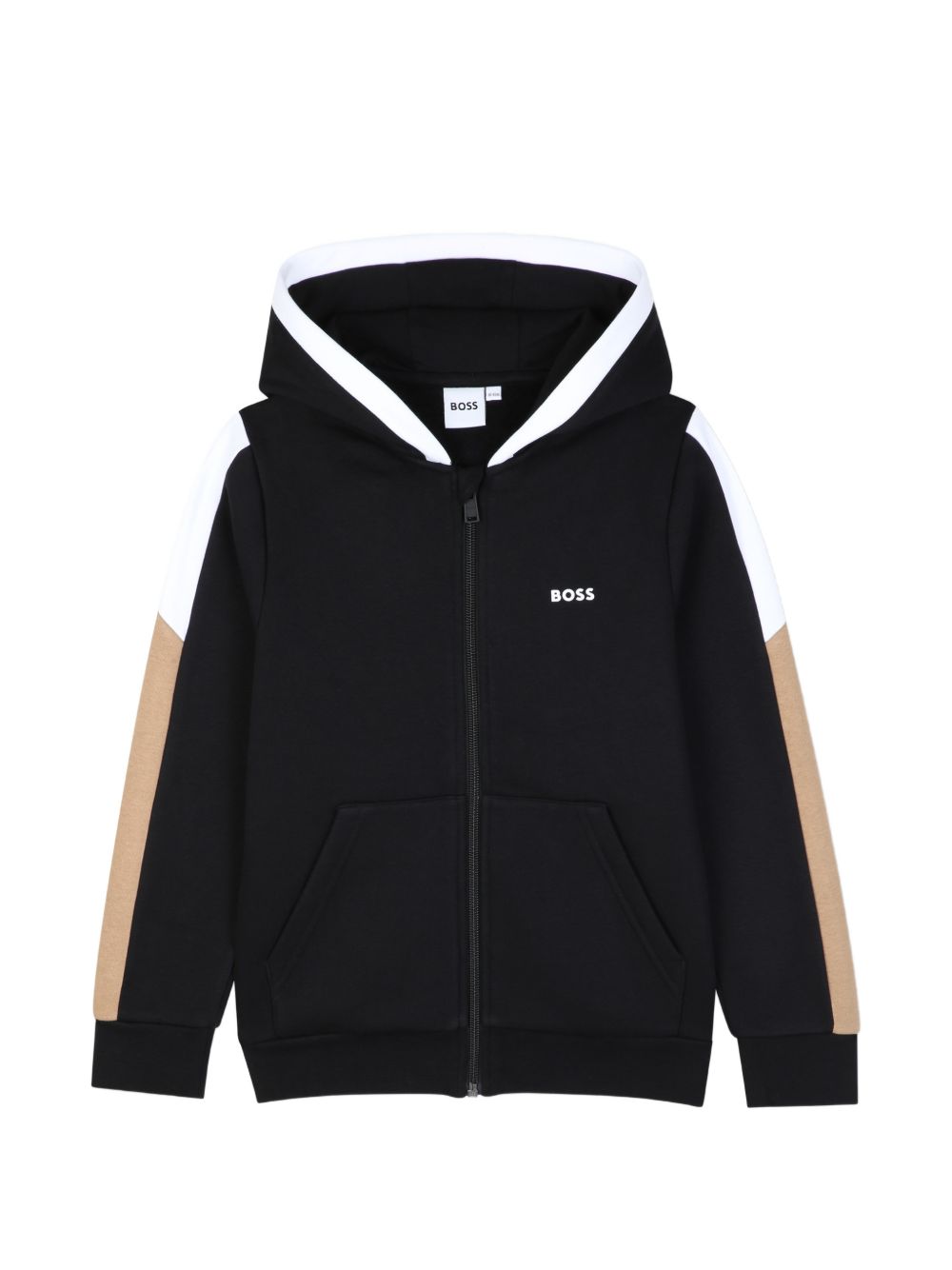 Felpa per bambino Boss Kids nera con logo sul davanti J53368 09B BOSS KIDS 
