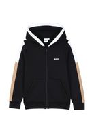 Felpa per bambino Boss Kids nera con logo sul davanti J53368 09B BOSS KIDS 