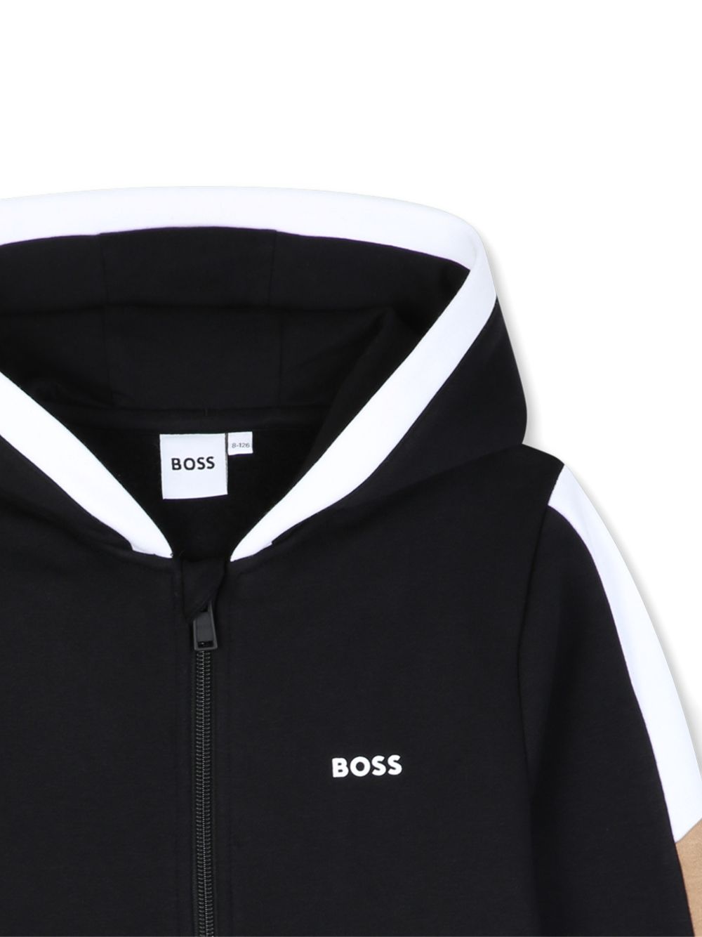 Felpa per bambino Boss Kids nera con logo sul davanti J53368 09B BOSS KIDS 