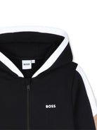 Felpa per bambino Boss Kids nera con logo sul davanti J53368 09B BOSS KIDS 