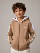 Felpa per bambino Boss Kids marrone con logo sul davanti J53368 269 BOSS KIDS 