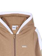 Felpa per bambino Boss Kids marrone con logo sul davanti J53368 269 BOSS KIDS 