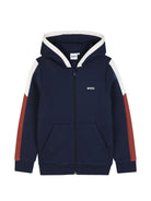 Felpa per bambino Boss Kids blu con logo sul davanti J53368 849 BOSS KIDS 