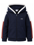 Felpa per bambino Boss Kids blu con logo sul davanti J53368 849 BOSS KIDS 