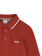 T-shirt per bambino Boss Kids rossa con colletto stile polo J53376 95G BOSS KIDS 