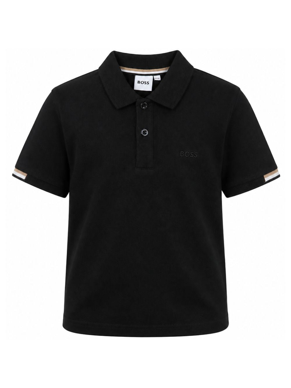 T-shirt per bambino Boss Kids nera con colletto stile polo J53378 09B BOSS KIDS 