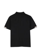 T-shirt per bambino Boss Kids nera con colletto stile polo J53378 09B BOSS KIDS 