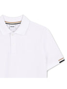 T-shirt per bambino Boss Kids bianca con colletto stile polo J53378 10P BOSS KIDS 