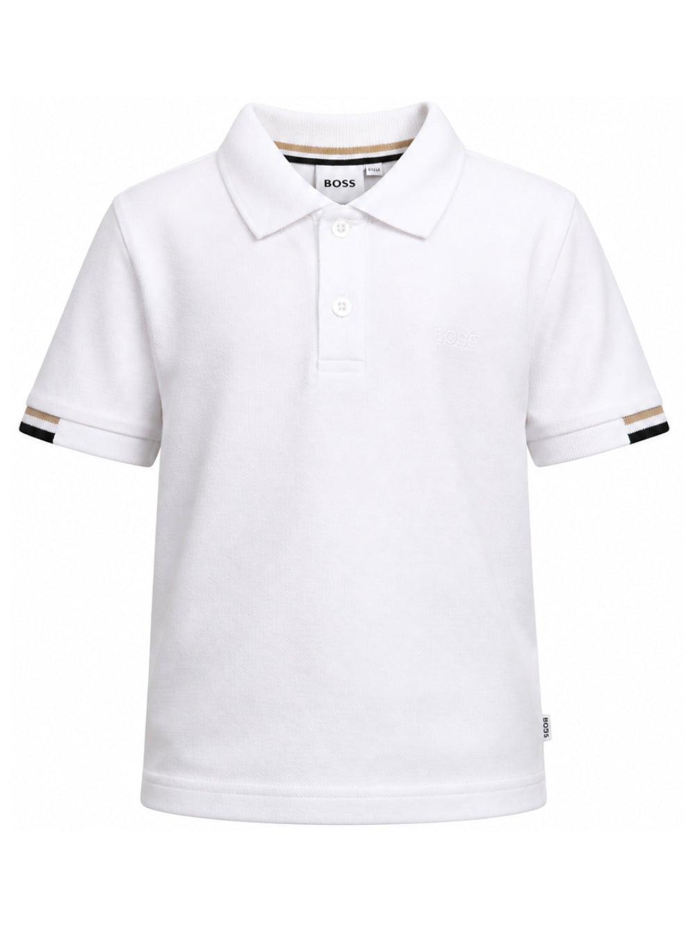T-shirt per bambino Boss Kids bianca con colletto stile polo J53378 10P BOSS KIDS 