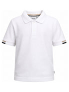 T-shirt per bambino Boss Kids bianca con colletto stile polo J53378 10P BOSS KIDS 