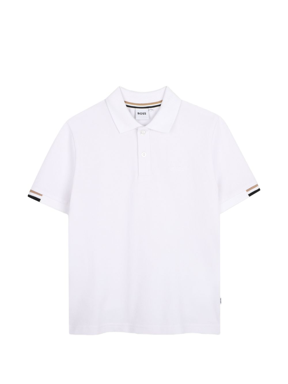 T-shirt per bambino Boss Kids bianca con colletto stile polo J53378 10P BOSS KIDS 