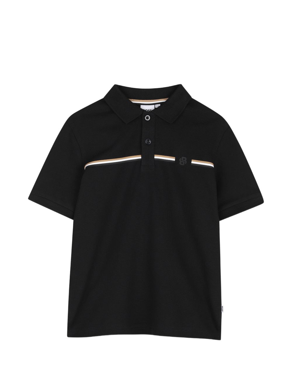 T-shirt per bambino Boss Kids nera con motivo a righe orizzontali J53384 09B BOSS KIDS 