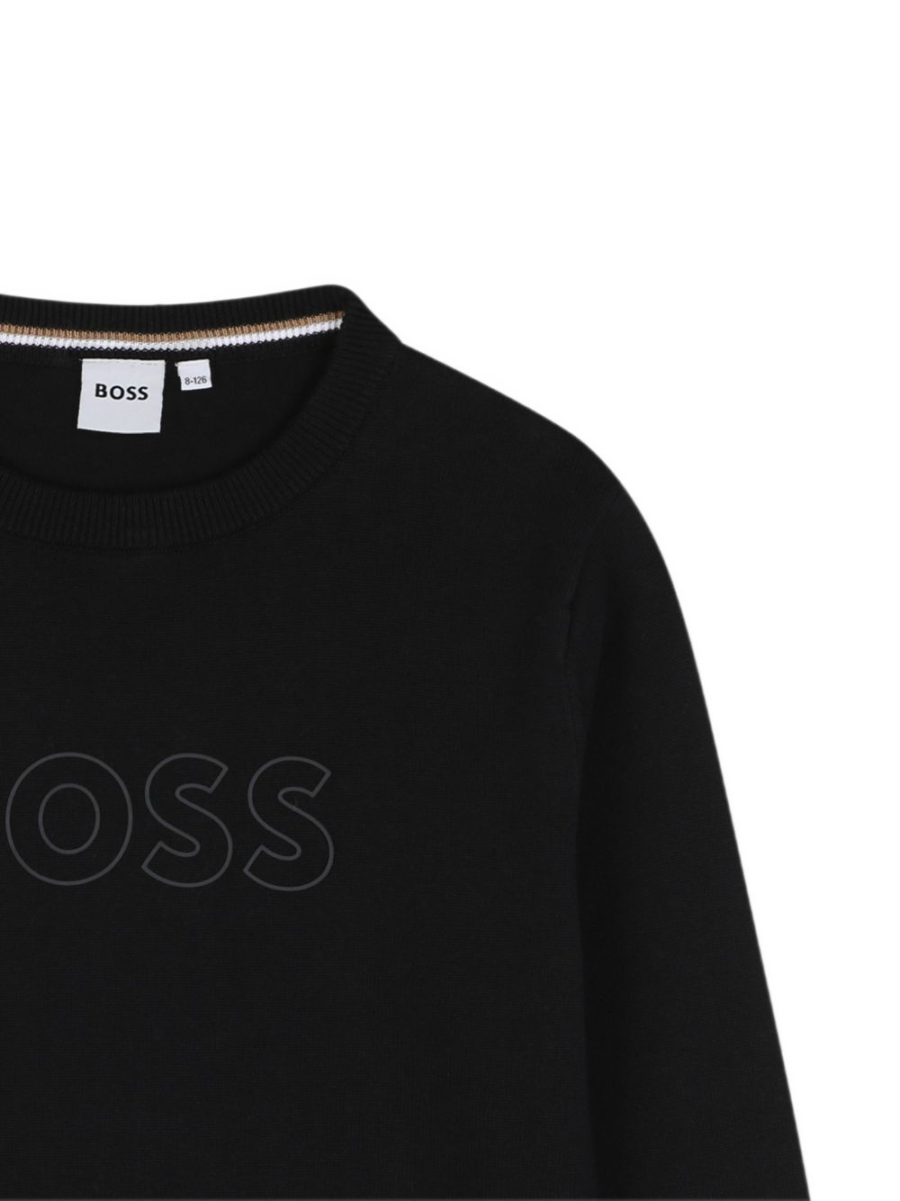 Maglione per bambino Boss Kids nero con logo ricamato sul davanti J53388 09B BOSS KIDS 