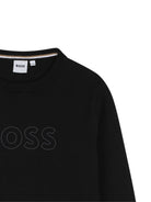 Maglione per bambino Boss Kids nero con logo ricamato sul davanti J53388 09B BOSS KIDS 
