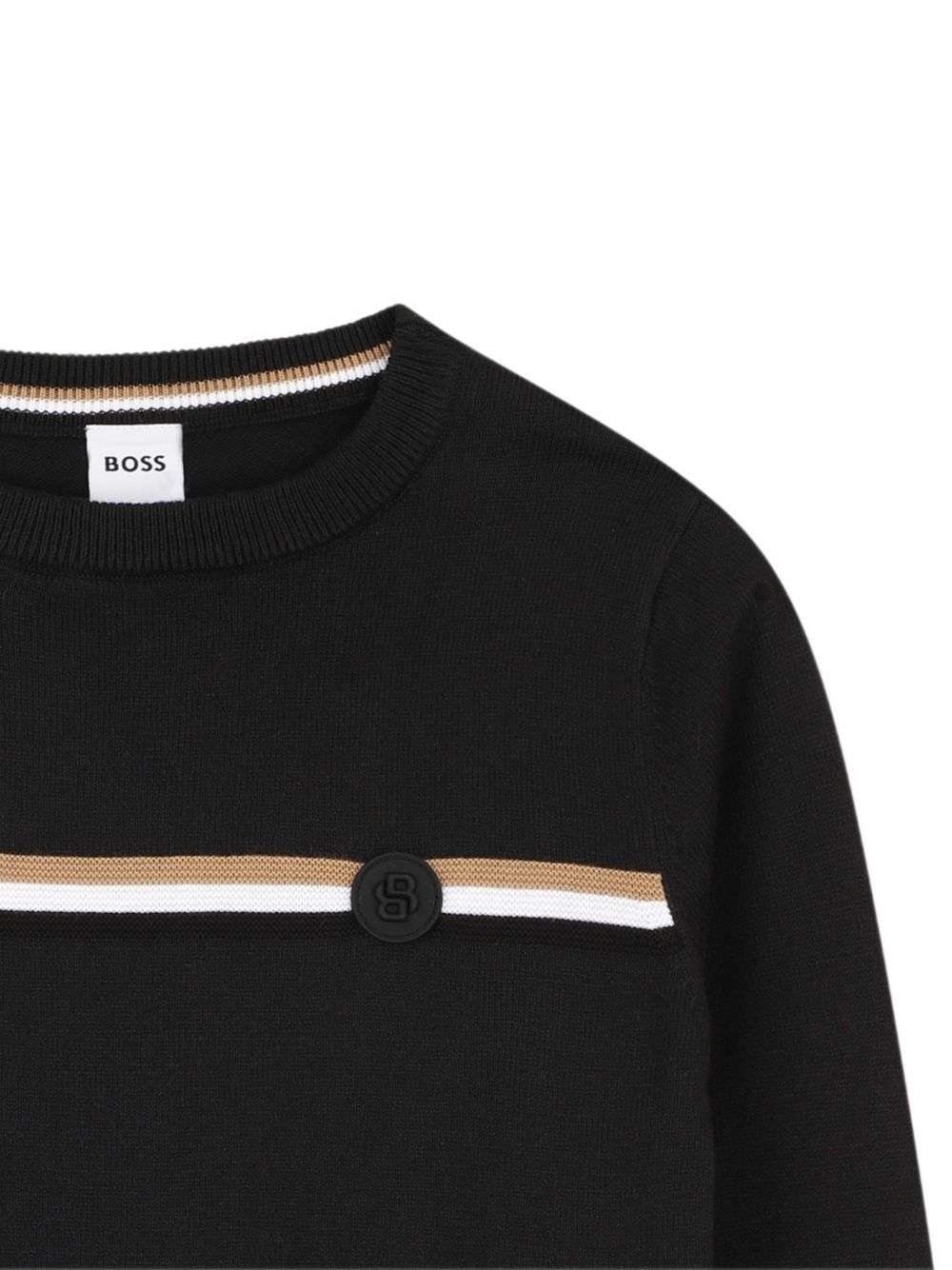 Maglione per bambino Boss Kids nero con applicazione frontale logo J53389 09B BOSS KIDS 