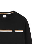 Maglione per bambino Boss Kids nero con applicazione frontale logo J53389 09B BOSS KIDS 