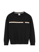 Maglione per bambino Boss Kids nero con applicazione frontale logo J53389 09B BOSS KIDS 