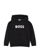 Felpa per bambino Boss Kids nera con logo sul davanti J53396 09B BOSS KIDS 