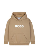 Felpa per bambino Boss Kids beige con logo sul davanti J53396 269 BOSS KIDS 