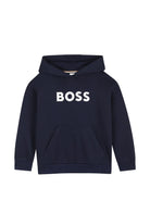 Felpa per bambino Boss Kids blu con logo sul davanti J53396 849 BOSS KIDS 