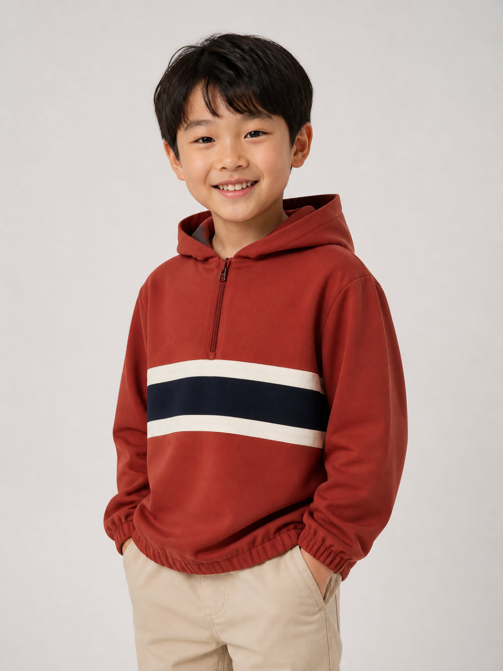 Felpa per bambino Boss Kids rossa con logo sul petto J53399 95G BOSS KIDS 