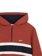 Felpa per bambino Boss Kids rossa con logo sul petto J53399 95G BOSS KIDS 