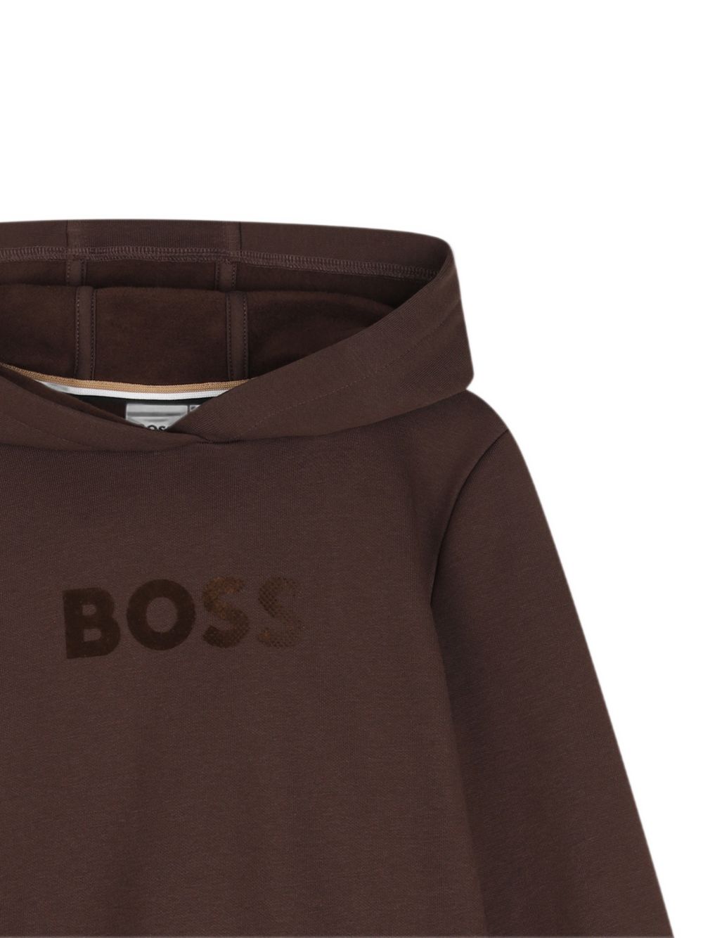 Felpa per bambino Boss Kids marrone con stampa con logo sul davanti J53400 343 BOSS KIDS 