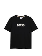 T-shirt per bambino Boss Kids nera con logo sul davanti J53404 09B BOSS KIDS 