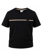 T-shirt per bambino Boss Kids nera con motivo a righe orizzontali J53412 09B BOSS KIDS 